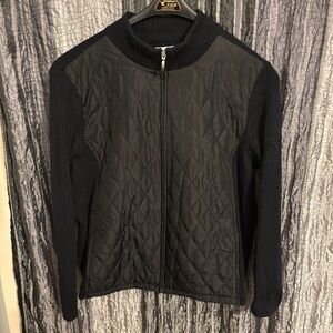 Croft & Barrow Black Quilted Women's Sweater Jacket M1